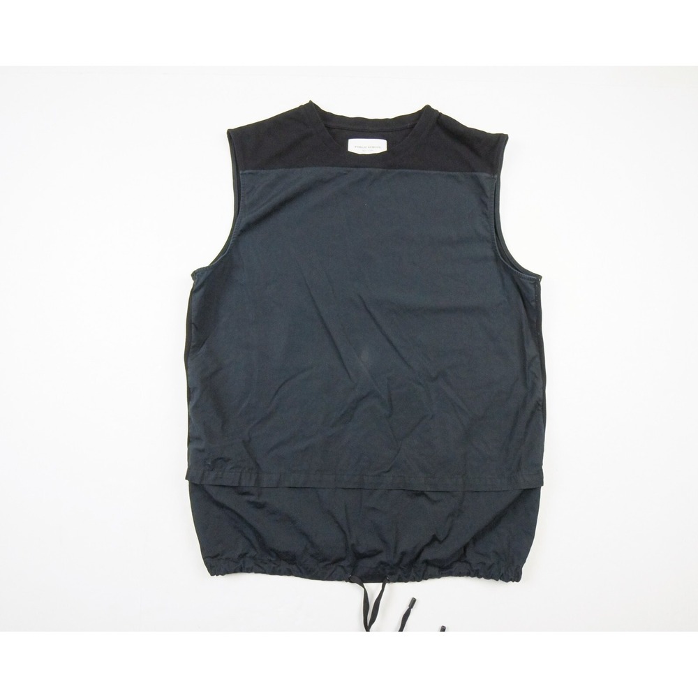 Public School New York Shirt Mens Large Blue Sleeveless Vest Drawstring Adult